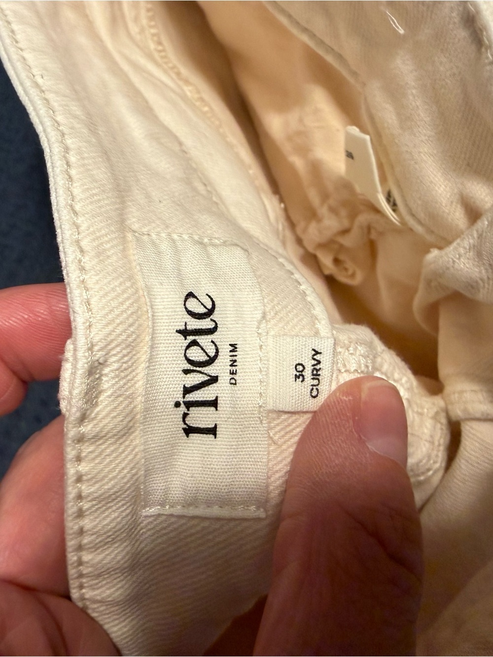 Loft Rivete Curvy Cream Wide-Leg Jeans - Picture 3 of 4